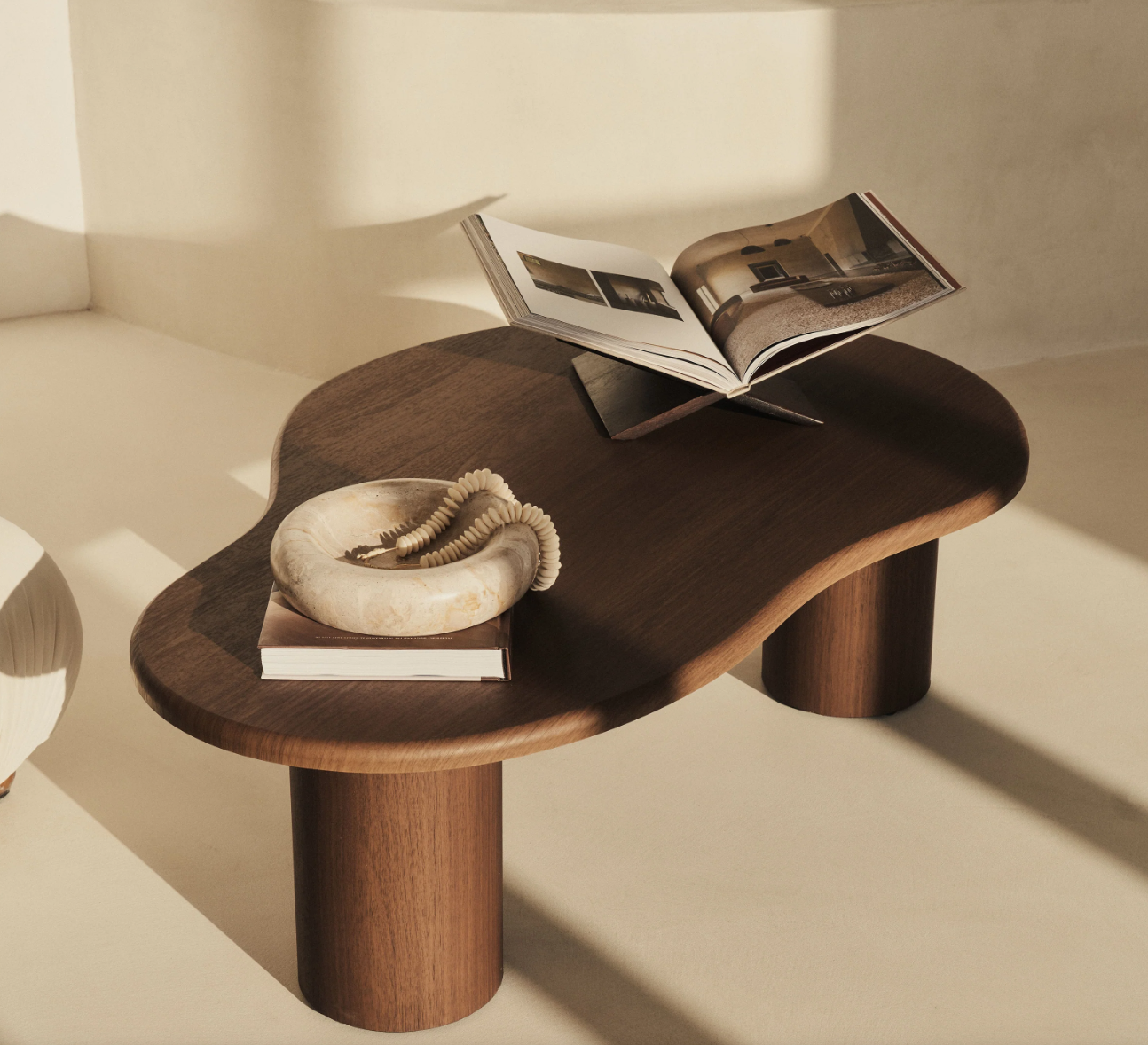Savanna Large Dark Wood Irregular Wooden Coffee Table