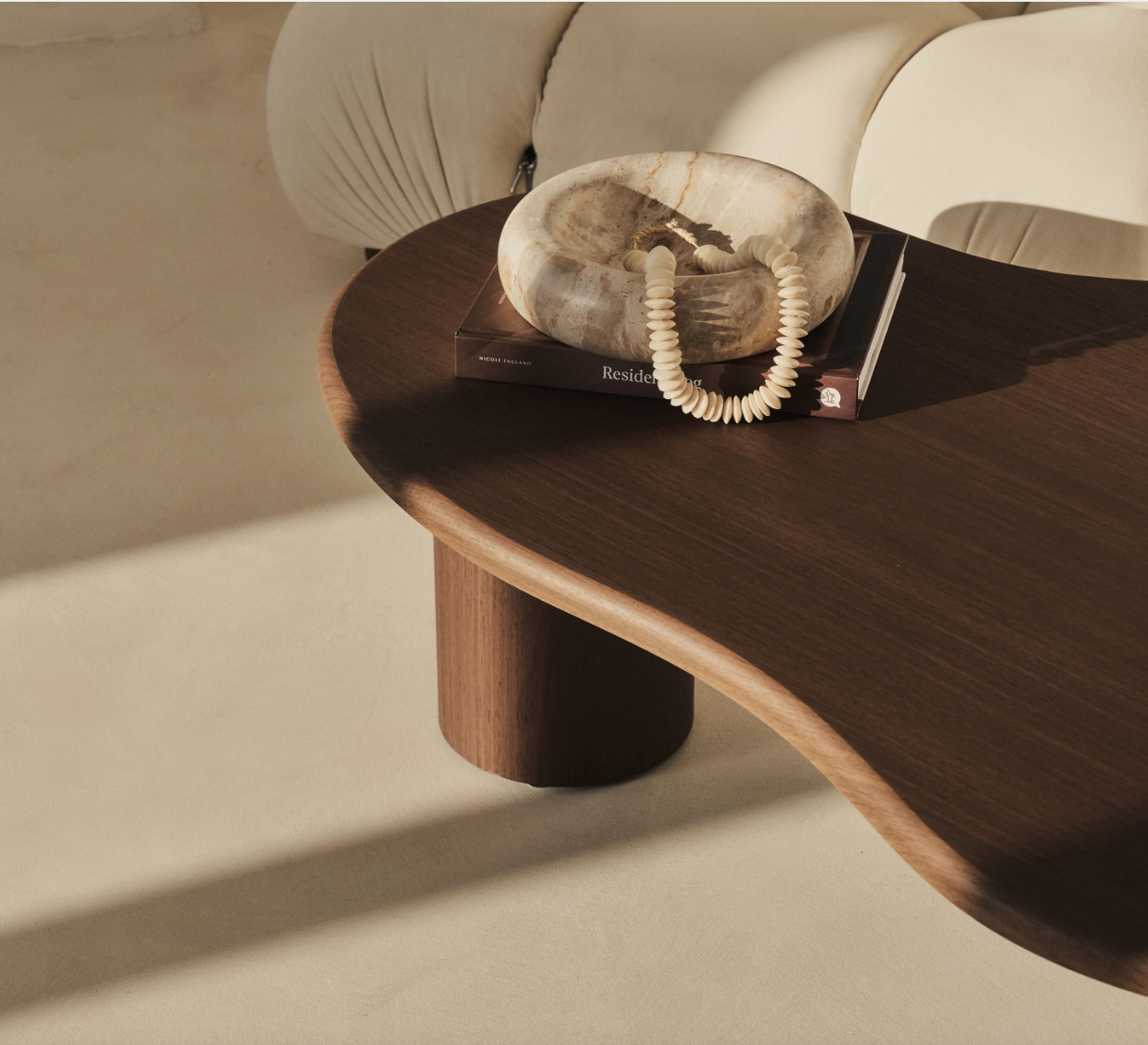 Savanna Large Dark Wood Irregular Wooden Coffee Table