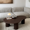 Savanna Large Dark Wood Irregular Wooden Coffee Table