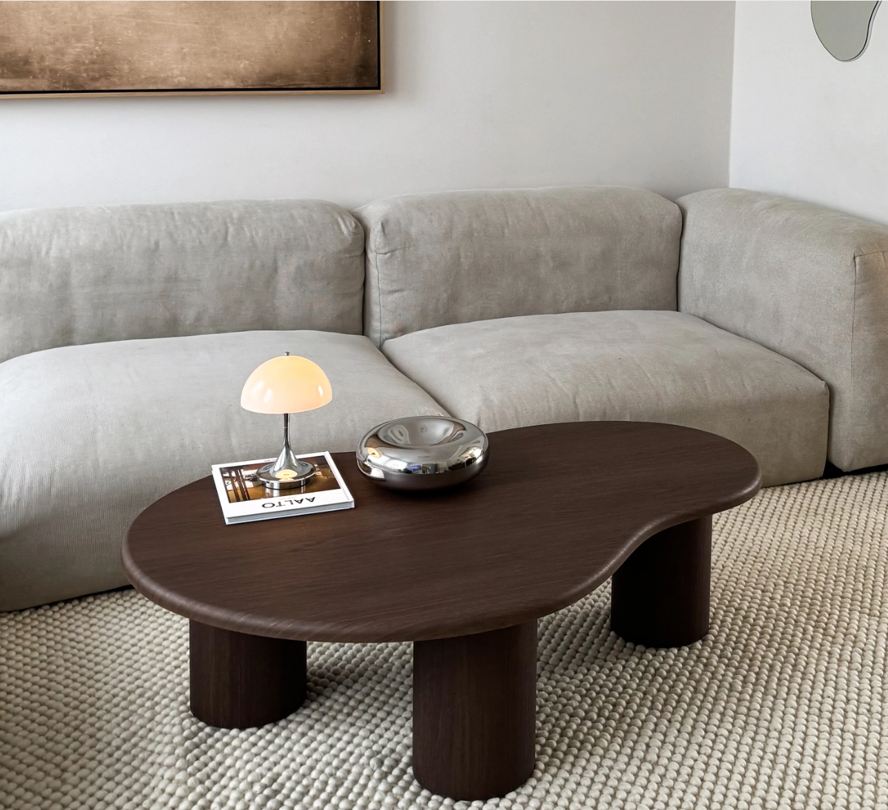 Savanna Large Dark Wood Irregular Wooden Coffee Table