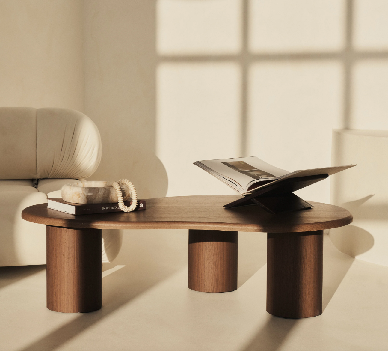 Savanna Large Dark Wood Irregular Wooden Coffee Table