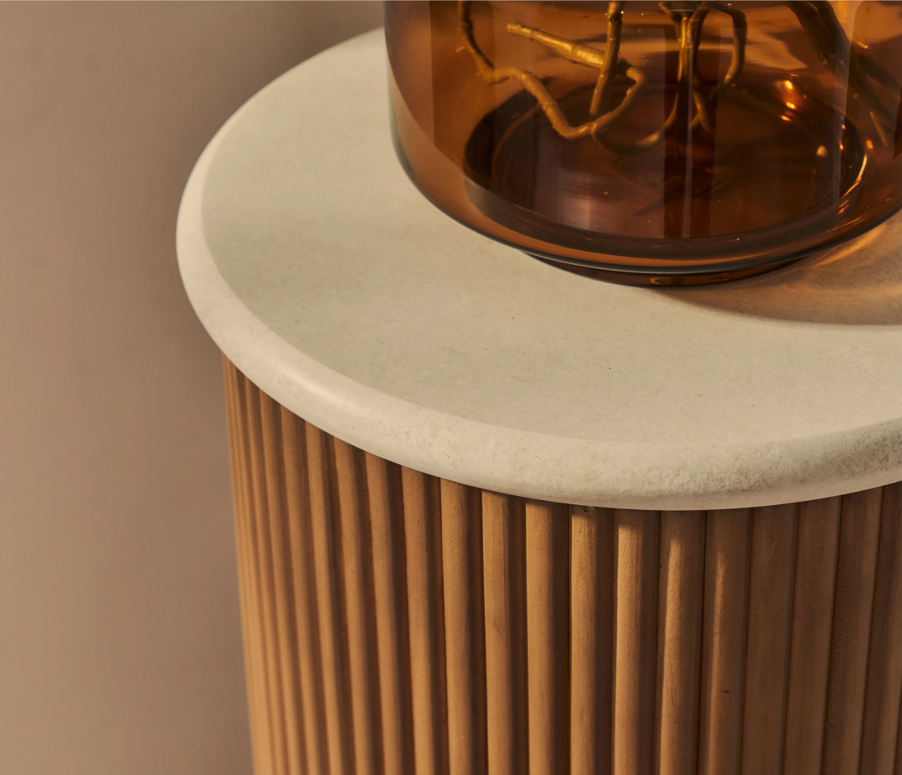 Cove Warm Wood Ribbed Plinth