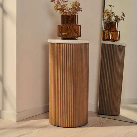 Cove Warm Wood Ribbed Plinth