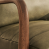 Hudson Leather Accent Chair Olive & Dark Wood