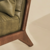 Hudson Leather Accent Chair Olive & Dark Wood
