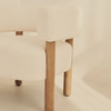 Cara Boucle Accent Chair Ivory & Warm Wood