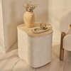 Arlo Beige Travertine Irregular Concrete Premium Side Table