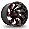 Fuel Off-Road D755 Reaction Gloss Black Milled With Red Tint