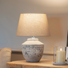 Rustic Distressed Stone Based Bedside Lamp
