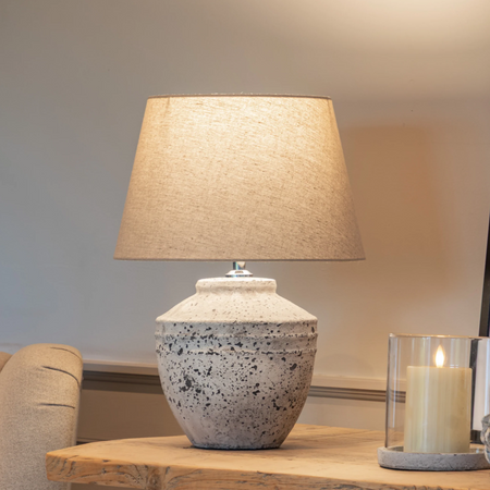 Rustic Distressed Stone Based Bedside Lamp